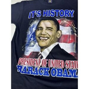 Barack Obama Rap Tee Style President It's History 2008 Vintage  t-shirt L‎ KC